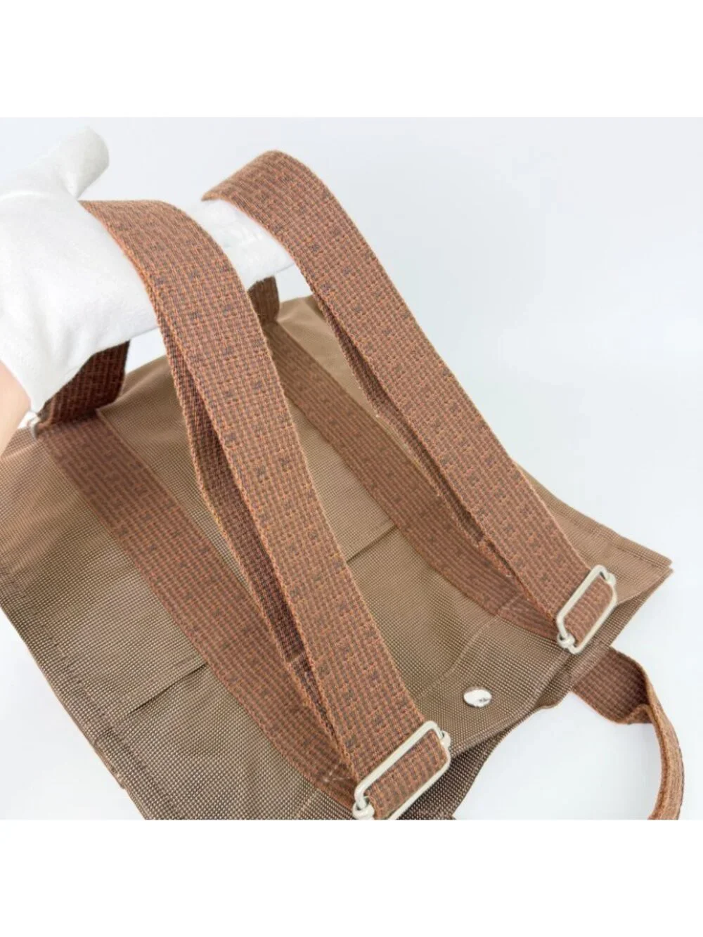 Hermes Her Line a Dos PM Backpack Canvas Brown Silver Vintage